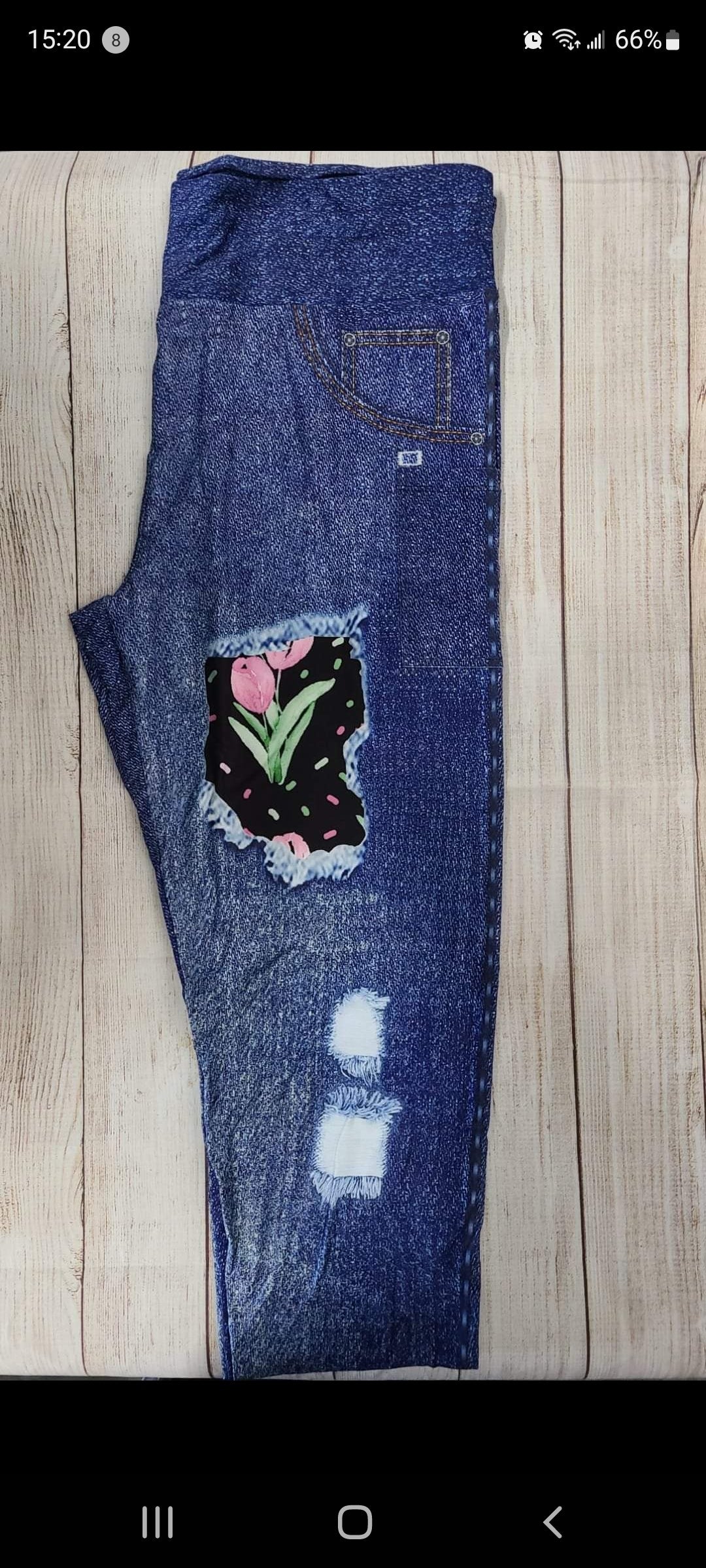 Jean Tulips with pockets Leggings and Capris
