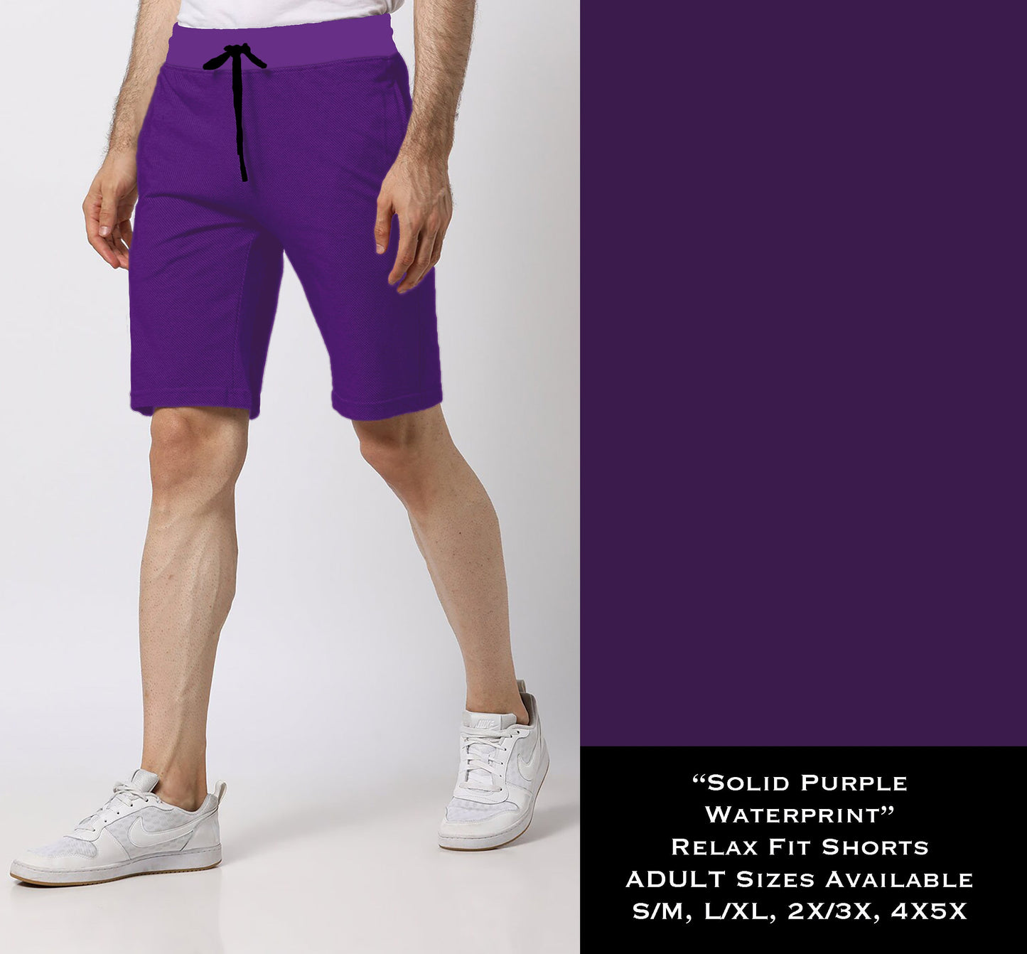 Solid Purple - Relaxed Fit Shorts