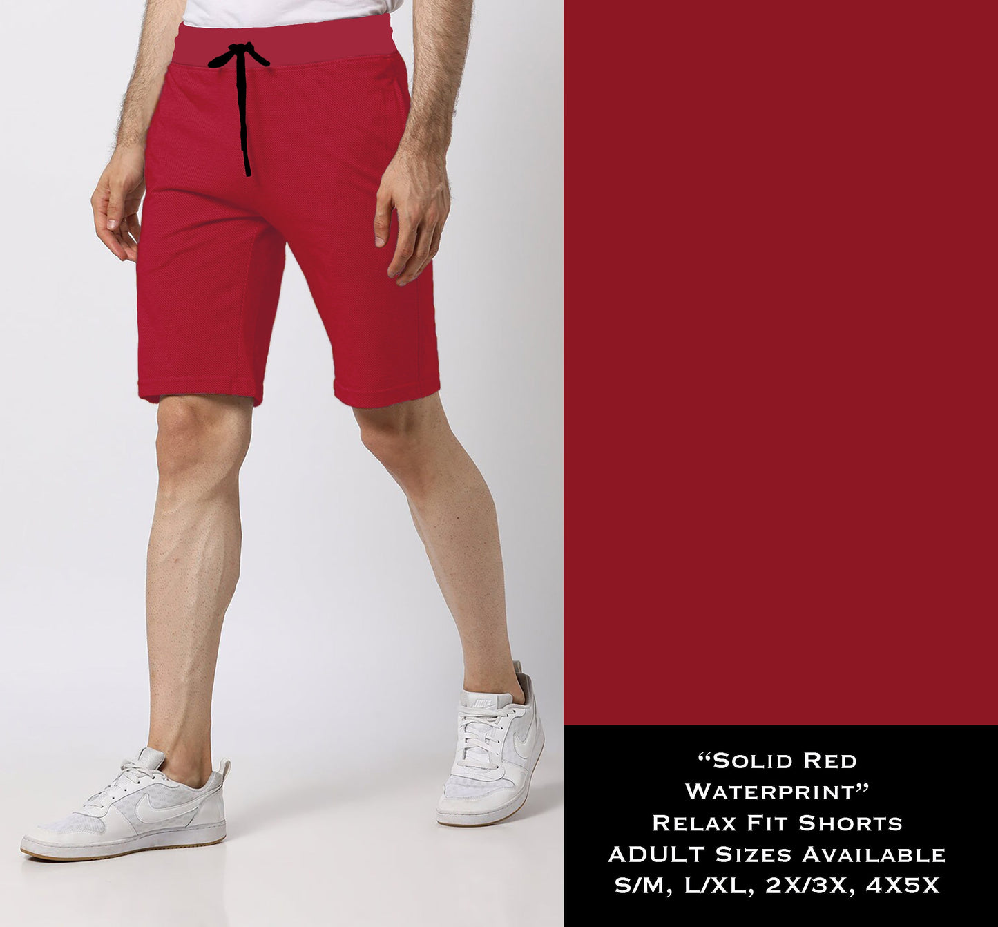 Solid Red - Relaxed Fit Shorts
