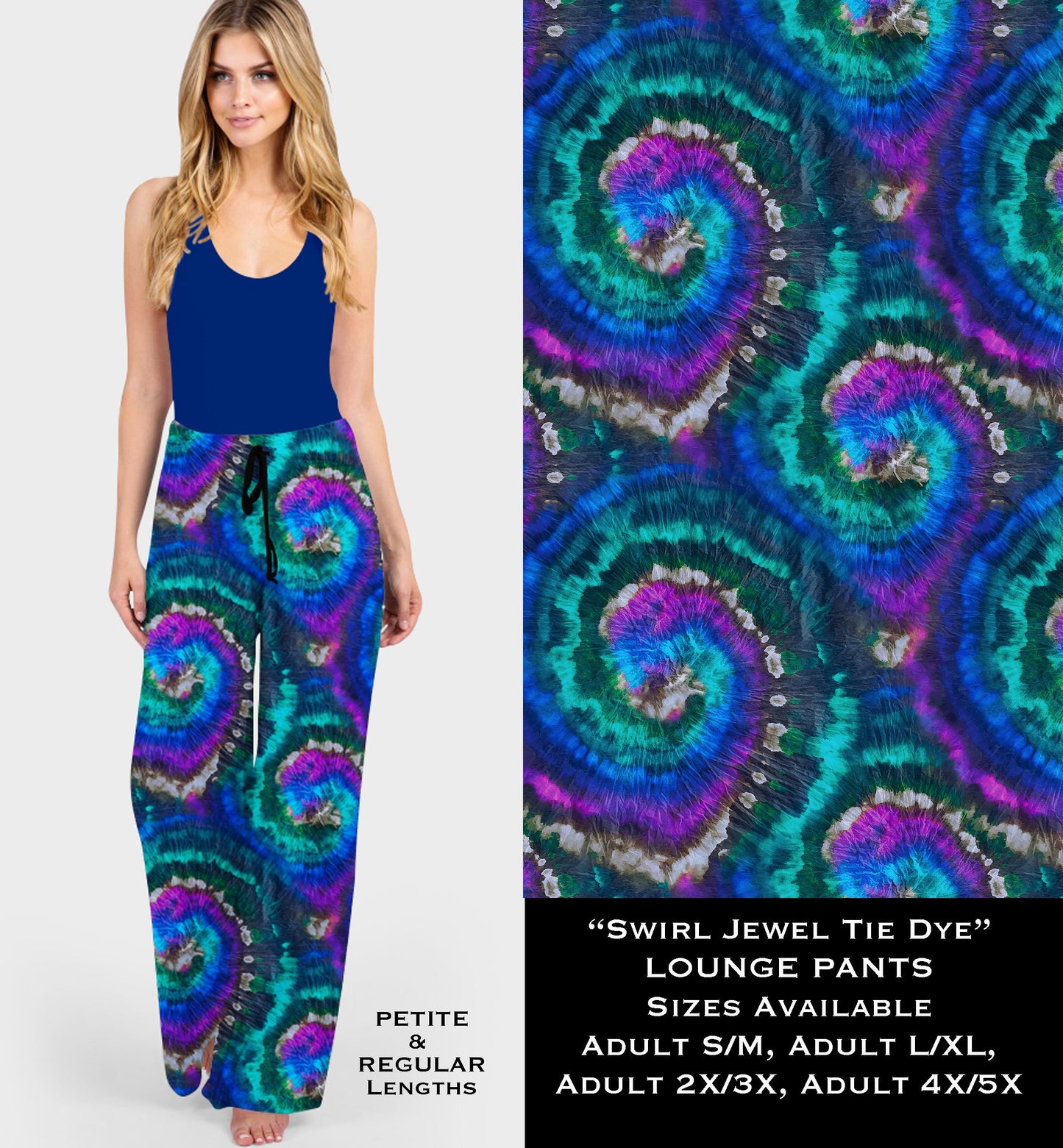 Swirl Jewel Tie Dye Lounge Pants