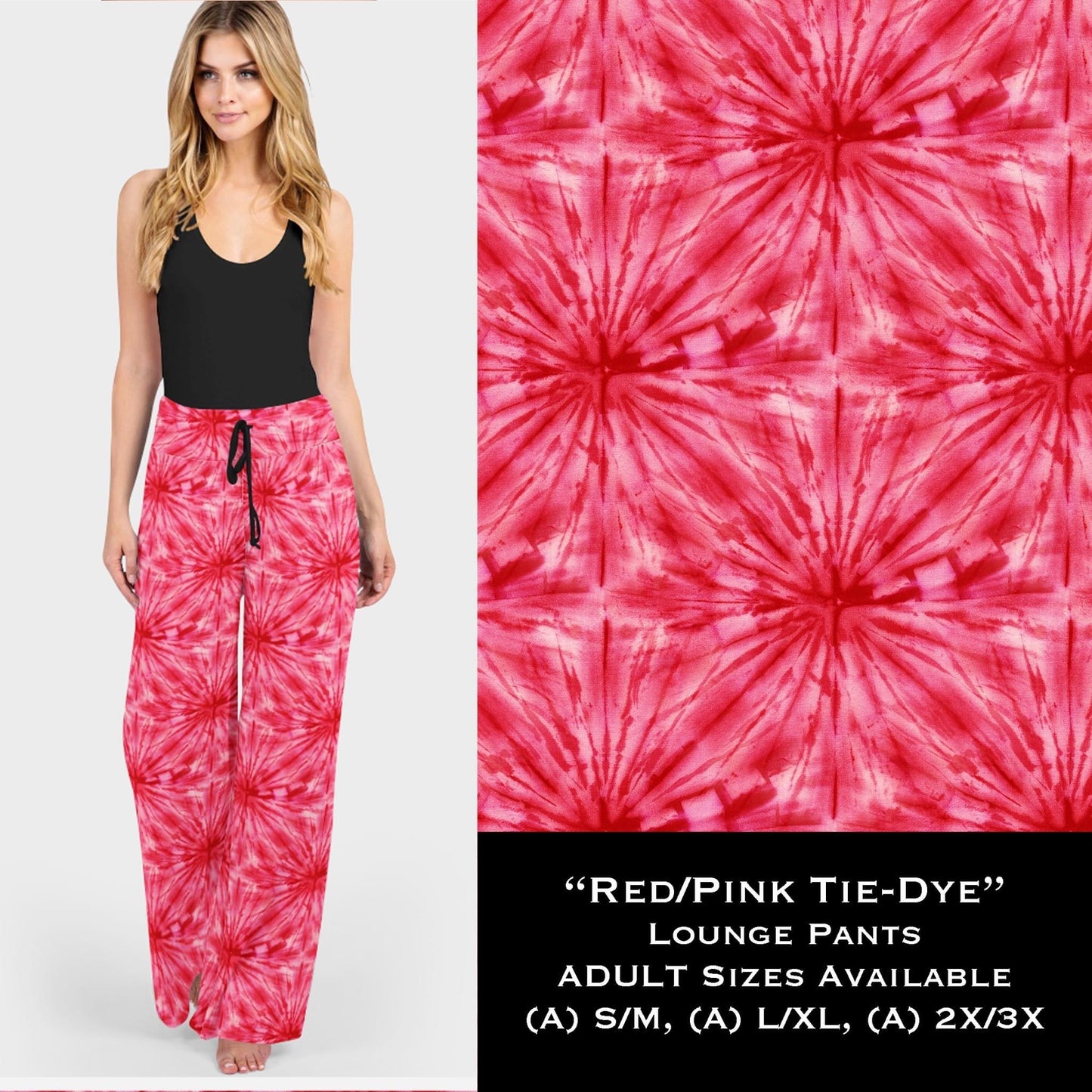 Red/Pink Tie Dye - Lounge Pants