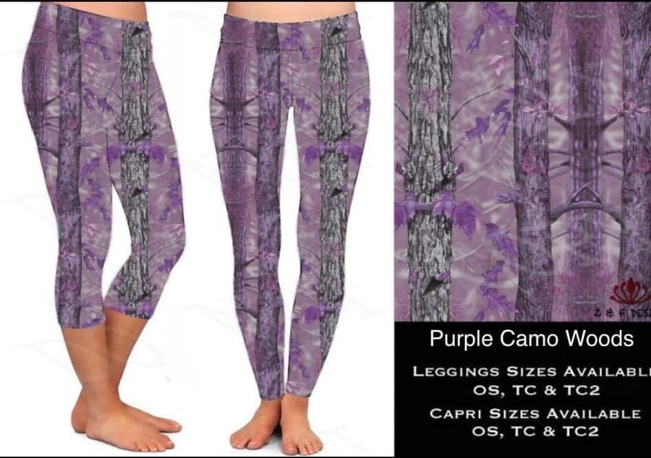 Purple Camo Woods Capris