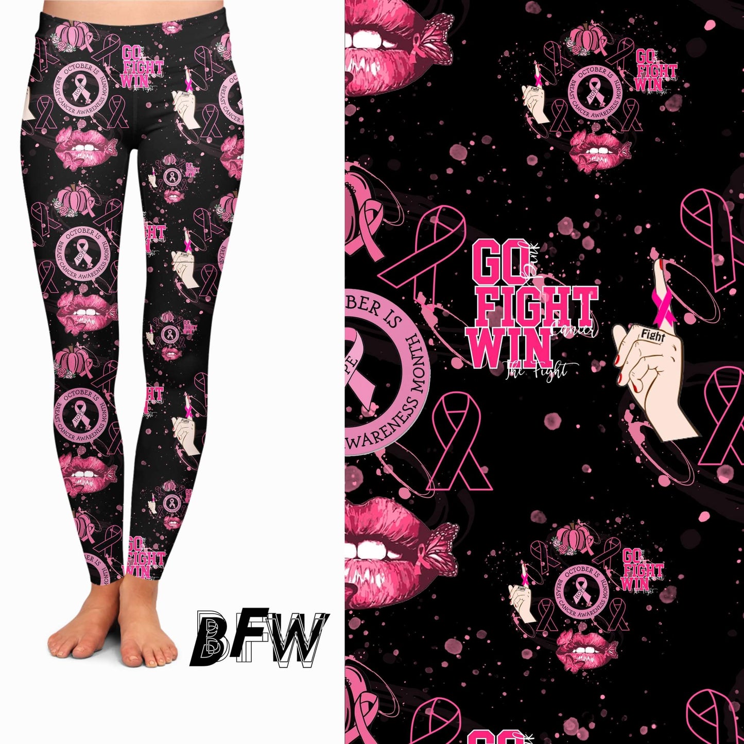 Pink Fighter leggings and joggers Breast Cancer Awareness